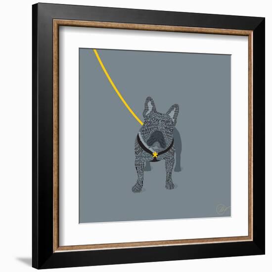 French Bulldog on Grey-Dominique Vari-Framed Art Print