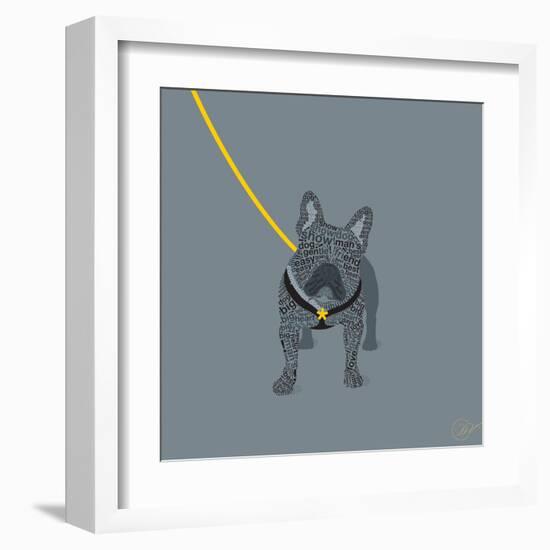 French Bulldog on Grey-Dominique Vari-Framed Art Print