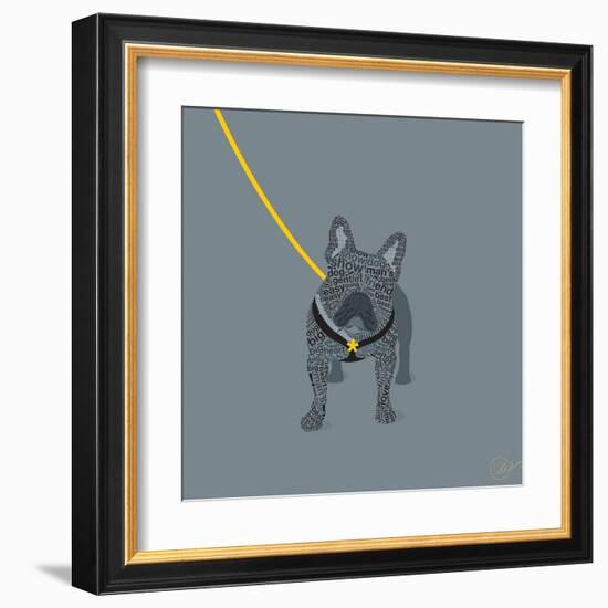 French Bulldog on Grey-Dominique Vari-Framed Art Print