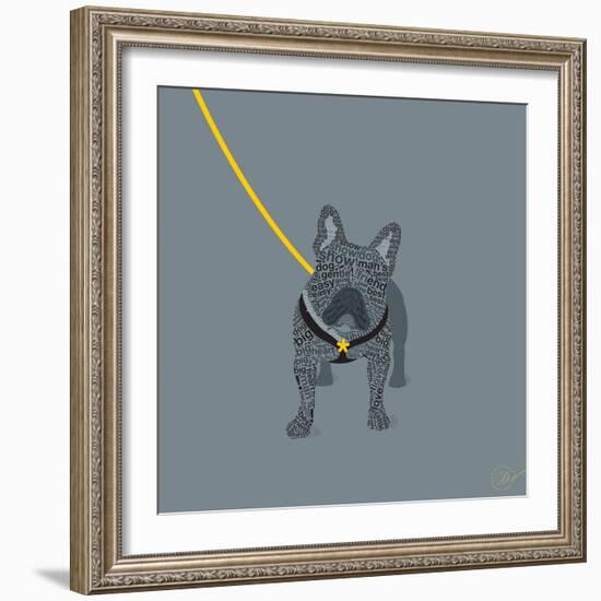 French Bulldog on Grey-Dominique Vari-Framed Art Print