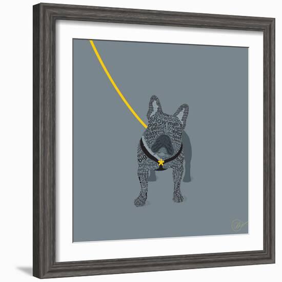 French Bulldog on Grey-Dominique Vari-Framed Art Print