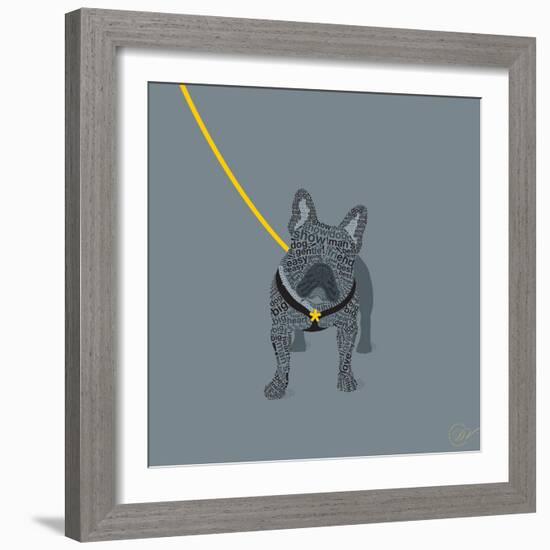 French Bulldog on Grey-Dominique Vari-Framed Art Print