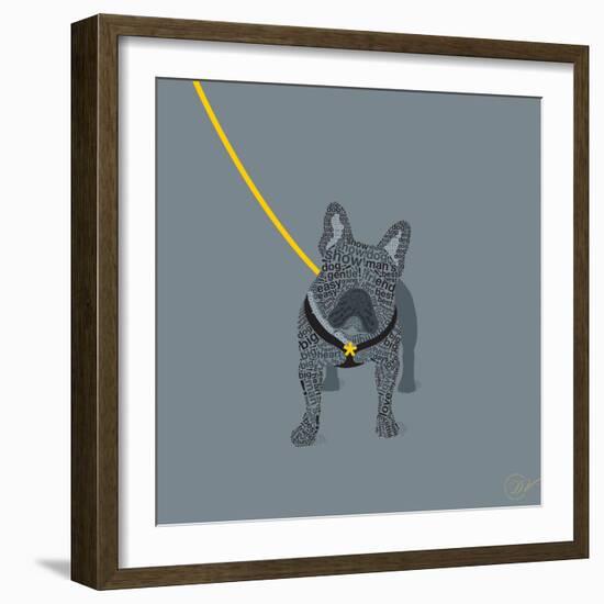 French Bulldog on Grey-Dominique Vari-Framed Art Print