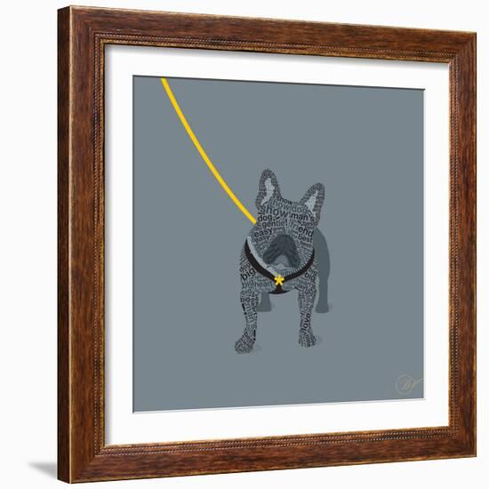 French Bulldog on Grey-Dominique Vari-Framed Art Print