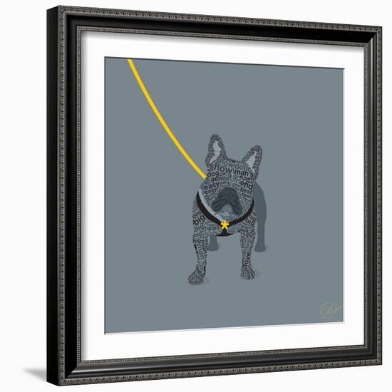 French Bulldog on Grey-Dominique Vari-Framed Art Print