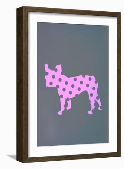 French Bulldog Polka Dots-null-Framed Art Print