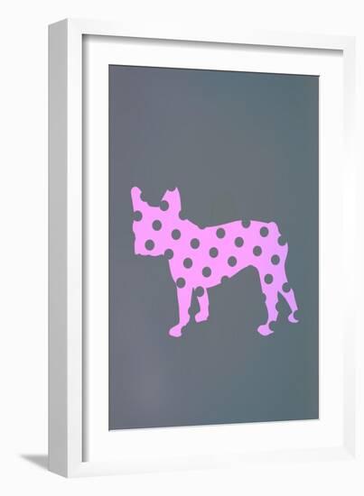 French Bulldog Polka Dots-null-Framed Art Print