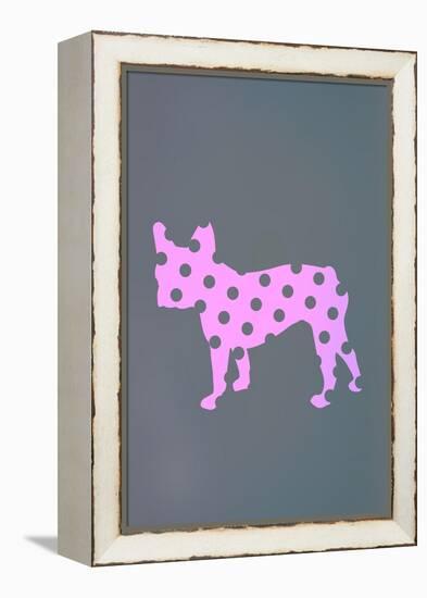 French Bulldog Polka Dots-null-Framed Stretched Canvas