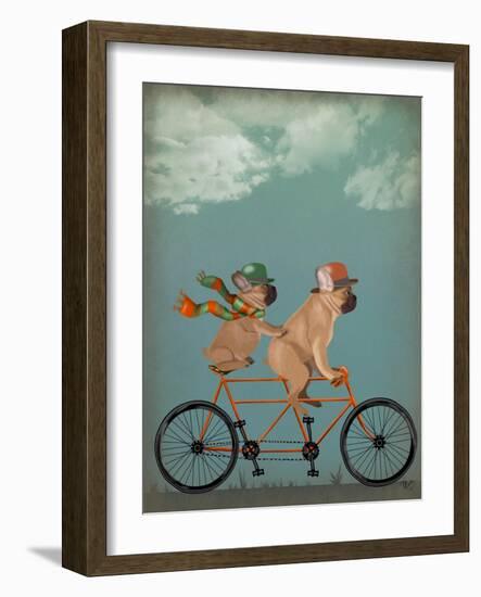 French Bulldog Tandem-Fab Funky-Framed Art Print