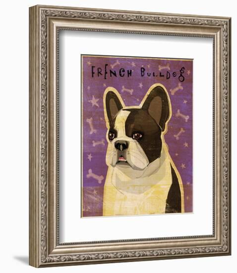 French Bulldog (White Brindle)-John W^ Golden-Framed Art Print