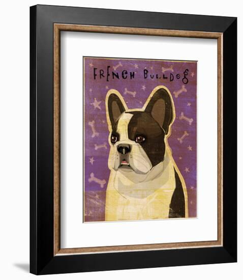 French Bulldog (White Brindle)-John W^ Golden-Framed Art Print