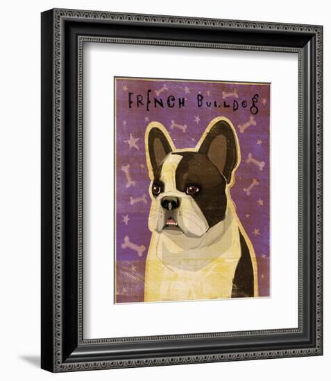 French Bulldog (White Brindle)-John W^ Golden-Framed Art Print