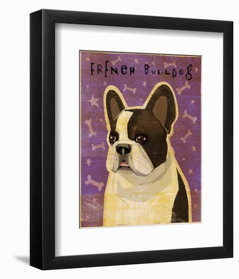 French Bulldog (White Brindle)-John W^ Golden-Framed Art Print