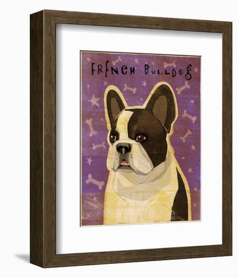 French Bulldog (White Brindle)-John W^ Golden-Framed Art Print