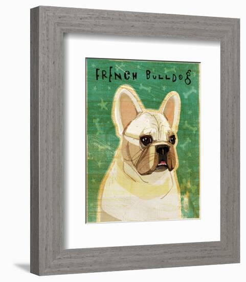 French Bulldog (White)-John W^ Golden-Framed Art Print