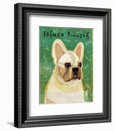 French Bulldog (White)-John W^ Golden-Framed Art Print