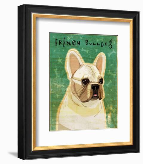 French Bulldog (White)-John W^ Golden-Framed Art Print