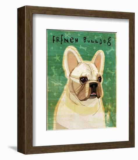French Bulldog (White)-John W^ Golden-Framed Art Print