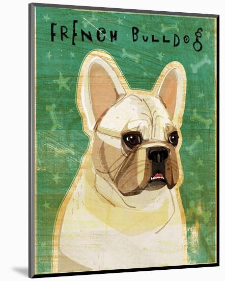 French Bulldog (White)-John W^ Golden-Mounted Art Print