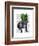 French Bulldog with Green Top Hat and Moustache-Fab Funky-Framed Art Print