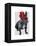 French Bulldog with Red Top Hat and Moustache-Fab Funky-Framed Stretched Canvas