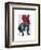 French Bulldog with Red Top Hat and Moustache-Fab Funky-Framed Art Print