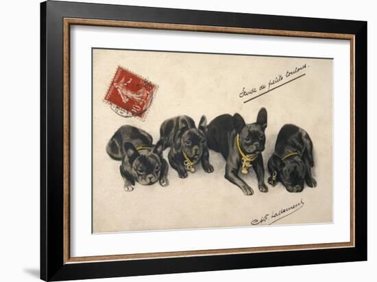 French Bulldogs-null-Framed Art Print