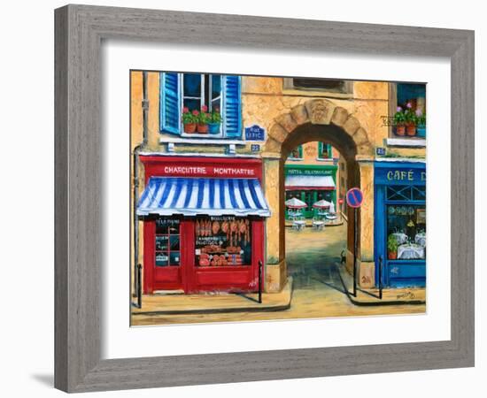 French Butcher Shop Montmartre-Marilyn Dunlap-Framed Art Print