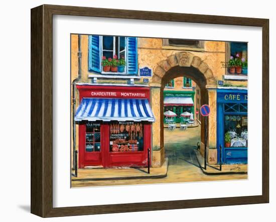 French Butcher Shop Montmartre-Marilyn Dunlap-Framed Art Print