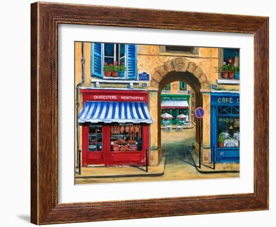 French Butcher Shop Montmartre-Marilyn Dunlap-Framed Art Print