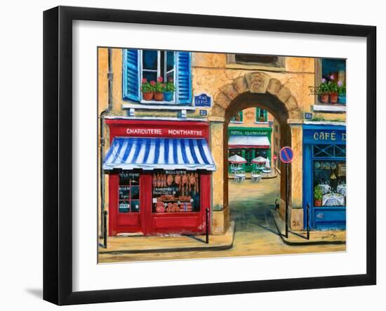 French Butcher Shop Montmartre-Marilyn Dunlap-Framed Art Print
