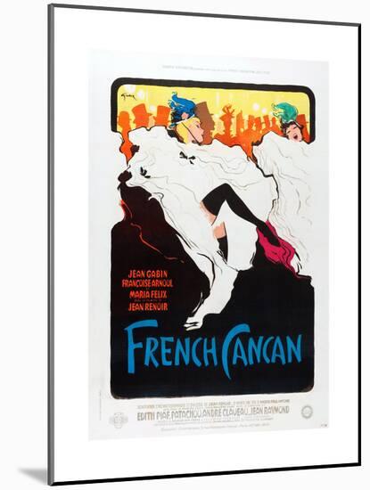 French Can Can, poster art, 1955-null-Mounted Art Print