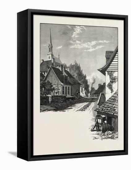 French Canadian Life, a Street in Chateau Richer, Canada, Nineteenth Century-null-Framed Premier Image Canvas