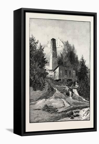 French Canadian Life, Old Chimney and Chateau, Canada, Nineteenth Century-null-Framed Premier Image Canvas