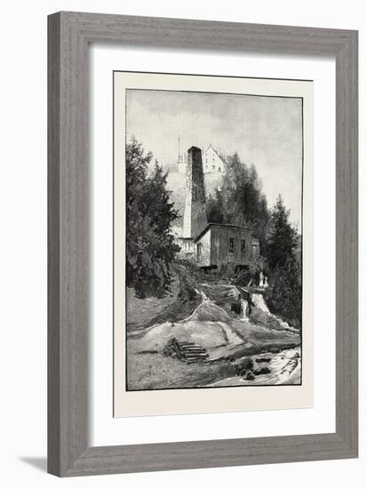 French Canadian Life, Old Chimney and Chateau, Canada, Nineteenth Century-null-Framed Giclee Print