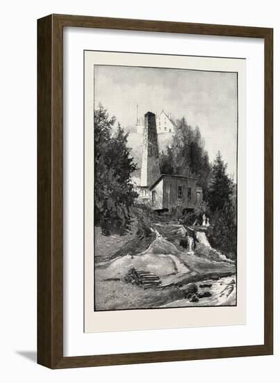 French Canadian Life, Old Chimney and Chateau, Canada, Nineteenth Century-null-Framed Giclee Print