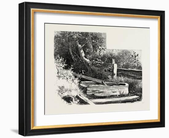 French Canadian Life, Wayside Watering Trough, Canada, Nineteenth Century-null-Framed Giclee Print