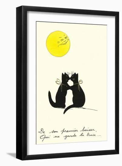 French Cat Romance-null-Framed Art Print