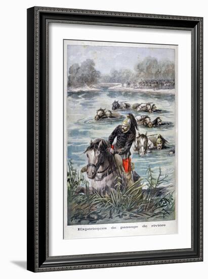 French Cavalry Fording a River, 1896-Frederic Lix-Framed Giclee Print