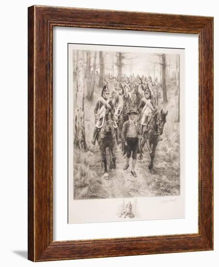 French Cavalry Traveling Through Woods with Guide-Jean-Louis Ernest Meissonier-Framed Giclee Print