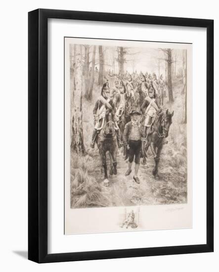 French Cavalry Traveling Through Woods with Guide-Jean-Louis Ernest Meissonier-Framed Giclee Print