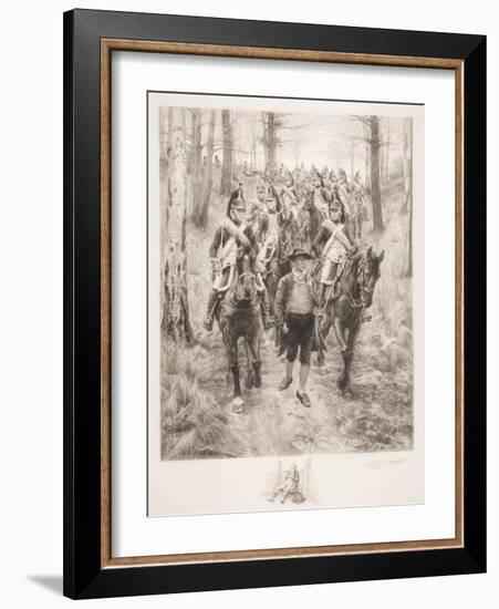 French Cavalry Traveling Through Woods with Guide-Jean-Louis Ernest Meissonier-Framed Giclee Print