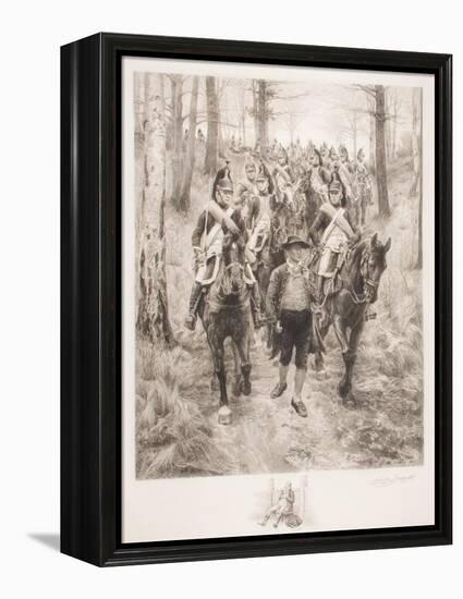 French Cavalry Traveling Through Woods with Guide-Jean-Louis Ernest Meissonier-Framed Premier Image Canvas