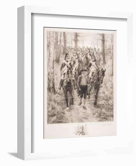 French Cavalry Traveling Through Woods with Guide-Jean-Louis Ernest Meissonier-Framed Giclee Print
