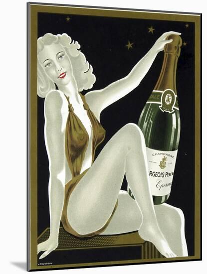 French Champagne-Vintage Apple Collection-Mounted Giclee Print