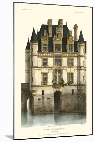 French Chateaux in Blue I-Victor Petit-Mounted Art Print