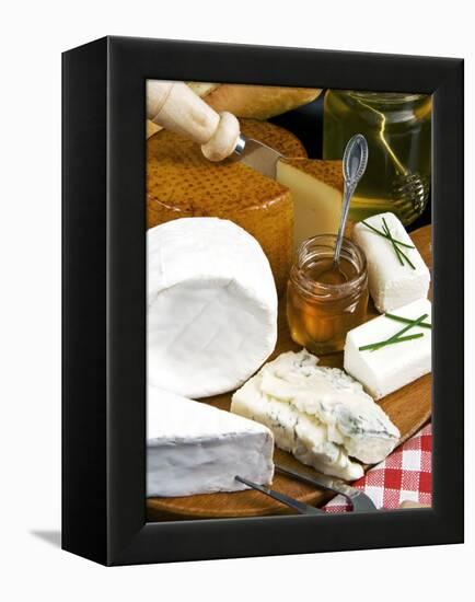 French Cheeses and Honey, France-Nico Tondini-Framed Premier Image Canvas
