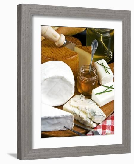 French Cheeses and Honey, France-Nico Tondini-Framed Photographic Print