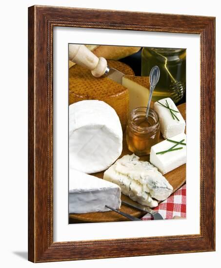 French Cheeses and Honey, France-Nico Tondini-Framed Photographic Print