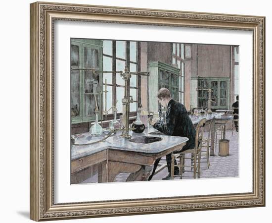 French Chemist and Bacteriologist. Study of Microbes in the Pasteur Institute-Prisma Archivo-Framed Photographic Print